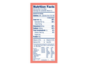 Nutrition Facts Carnitas