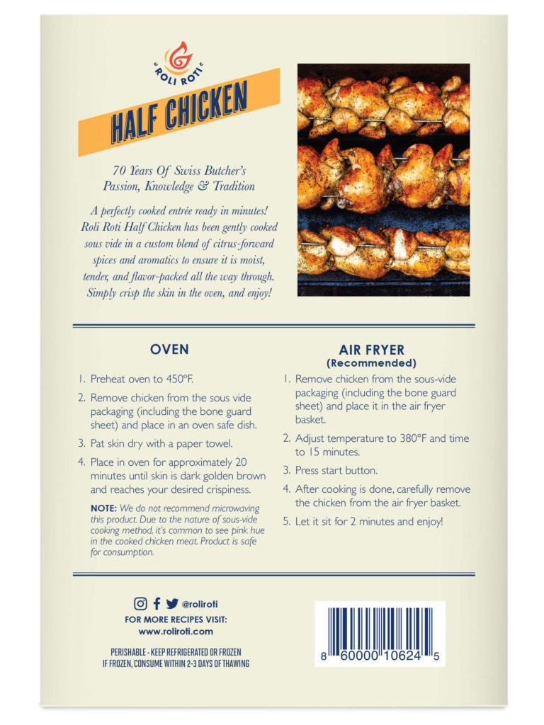 Back of Package Half Chicken