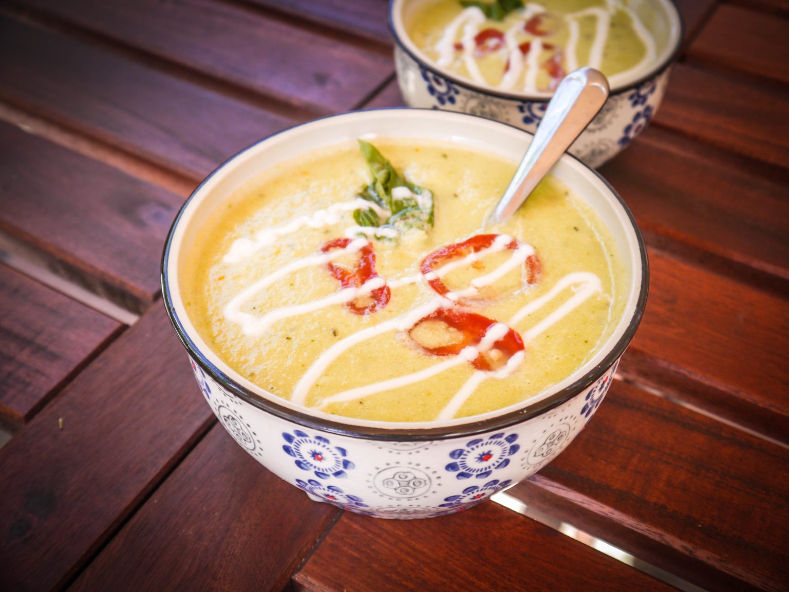 Zucchini Basil and Bell Pepper Soup